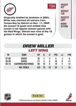 2010-11 Score - Glossy #194 Drew Miller  Back