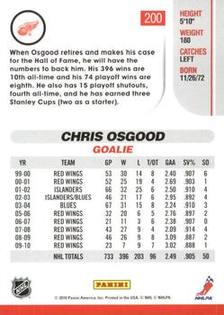 2010-11 Score - Glossy #200 Chris Osgood  Back