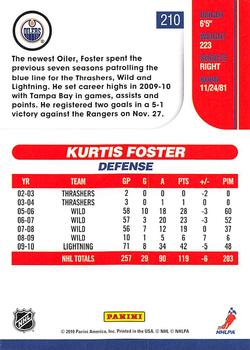 2010-11 Score - Glossy #210 Kurtis Foster  Back