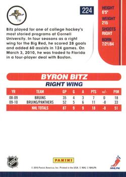 2010-11 Score - Glossy #224 Byron Bitz  Back