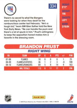 2010-11 Score - Glossy #334 Brandon Prust  Back