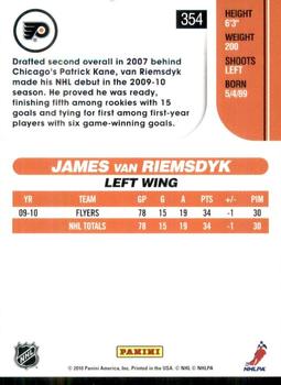 2010-11 Score - Glossy #354 James van Riemsdyk  Back