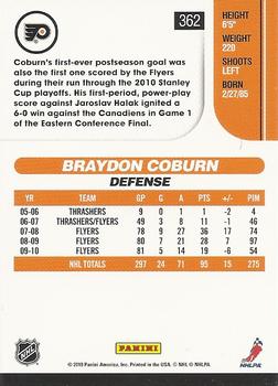2010-11 Score - Glossy #362 Braydon Coburn  Back