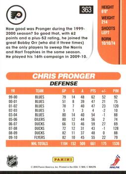 2010-11 Score - Glossy #363 Chris Pronger  Back