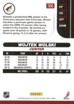 2010-11 Score - Glossy #366 Wojtek Wolski  Back
