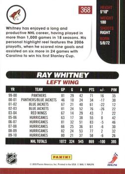 2010-11 Score - Glossy #368 Ray Whitney  Back