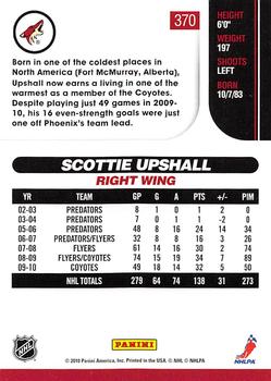 2010-11 Score - Glossy #370 Scottie Upshall  Back