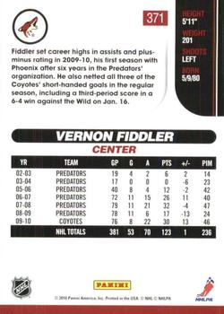 2010-11 Score - Glossy #371 Vernon Fiddler  Back