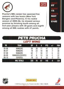 2010-11 Score - Glossy #372 Petr Prucha  Back