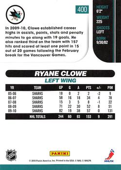 2010-11 Score - Glossy #400 Ryane Clowe  Back