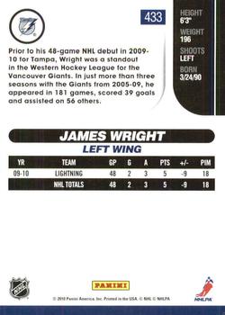 2010-11 Score - Glossy #433 James Wright  Back