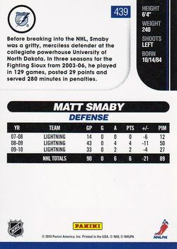 2010-11 Score - Glossy #439 Matt Smaby  Back