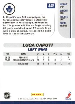 2010-11 Score - Glossy #448 Luca Caputi  Back