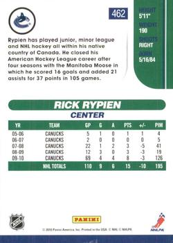 2010-11 Score - Glossy #462 Rick Rypien  Back