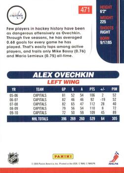 2010-11 Score - Glossy #471 Alexander Ovechkin Back