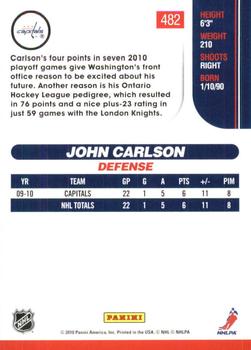 2010-11 Score - Glossy #482 John Carlson  Back