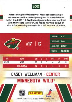 2010-11 Score - Glossy #520 Casey Wellman  Back
