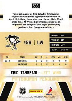 2010-11 Score - Glossy #538 Eric Tangradi  Back