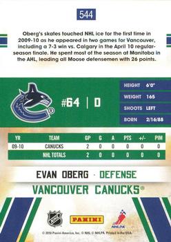 2010-11 Score - Glossy #544 Evan Oberg  Back