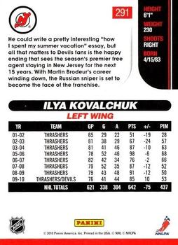2010-11 Score - 20th Anniversary #291 Ilya Kovalchuk  Back