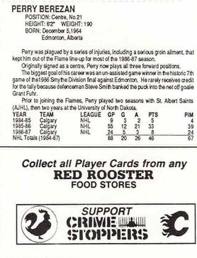 1987-88 Red Rooster Calgary Flames #NNO Perry Berezan Back