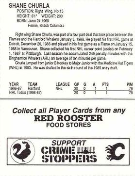 1987-88 Red Rooster Calgary Flames #NNO Shane Churla Back
