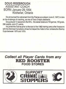 1987-88 Red Rooster Calgary Flames #NNO Doug Risebrough Back