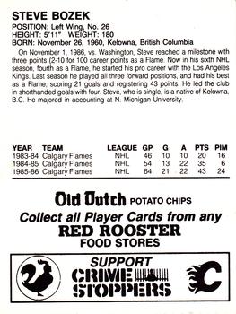 1986-87 Red Rooster Calgary Flames #NNO Steve Bozek Back