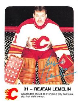1986-87 Red Rooster Calgary Flames #NNO Rejean Lemelin Front