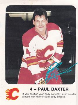 1986-87 Red Rooster Calgary Flames #NNO Paul Baxter Front