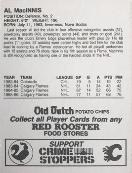 1986-87 Red Rooster Calgary Flames #NNO Al MacInnis Back