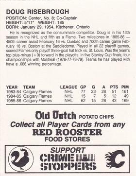 1986-87 Red Rooster Calgary Flames #NNO Doug Risebrough Back