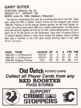 1986-87 Red Rooster Calgary Flames #NNO Gary Suter Back