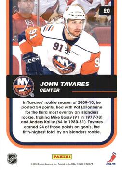 2010-11 Score - Franchise #20 John Tavares Back