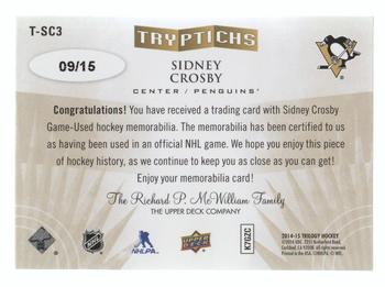 2014-15 Upper Deck Trilogy - Tryptichs #T-SC3 Sidney Crosby Back