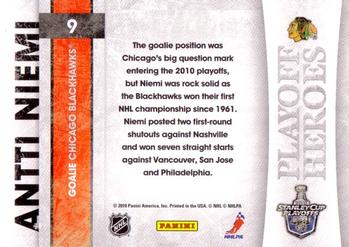 2010-11 Score - Playoff Heroes #9 Antti Niemi Back