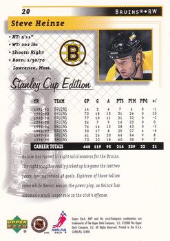 1999-00 Upper Deck MVP Stanley Cup Edition #20 Steve Heinze Back