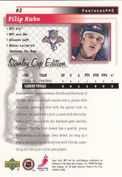 1999-00 Upper Deck MVP Stanley Cup Edition #82 Filip Kuba Back