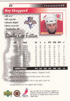1999-00 Upper Deck MVP Stanley Cup Edition #83 Ray Sheppard Back