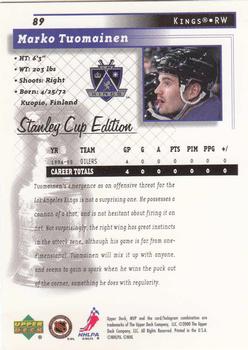 1999-00 Upper Deck MVP Stanley Cup Edition #89 Marko Tuomainen Back
