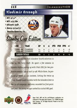1999-00 Upper Deck MVP Stanley Cup Edition #115 Vladimir Orszagh Back