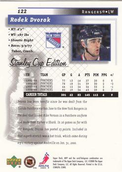 1999-00 Upper Deck MVP Stanley Cup Edition #122 Radek Dvorak Back