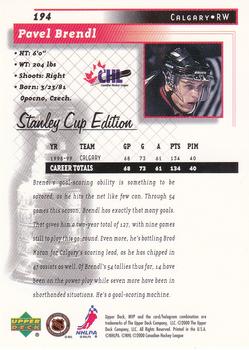 1999-00 Upper Deck MVP Stanley Cup Edition #194 Pavel Brendl Back