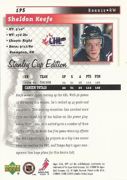 1999-00 Upper Deck MVP Stanley Cup Edition #195 Sheldon Keefe Back