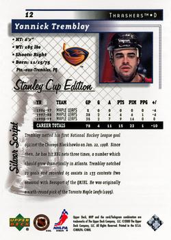 1999-00 Upper Deck MVP Stanley Cup Edition - Silver Script #12 Yannick Tremblay Back