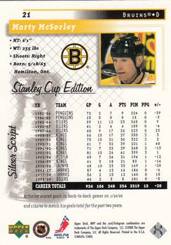 1999-00 Upper Deck MVP Stanley Cup Edition - Silver Script #21 Marty McSorley Back