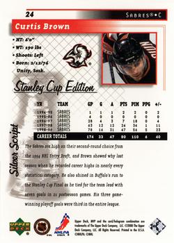 1999-00 Upper Deck MVP Stanley Cup Edition - Silver Script #24 Curtis Brown Back