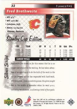 1999-00 Upper Deck MVP Stanley Cup Edition - Silver Script #32 Fred Brathwaite Back