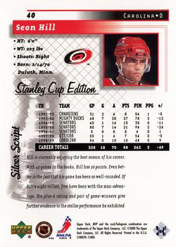 1999-00 Upper Deck MVP Stanley Cup Edition - Silver Script #40 Sean Hill Back