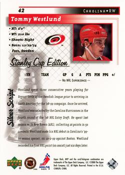 1999-00 Upper Deck MVP Stanley Cup Edition - Silver Script #42 Tommy Westlund Back